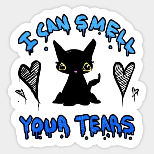 I Can Smell Your Tears Cat Drawing Sticker